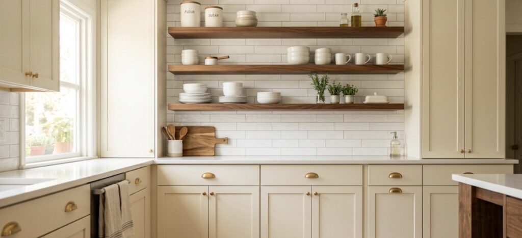 13 Cream and Walnut Kitchen Decor Ideas That Make Family Meals Feel Special screenshot