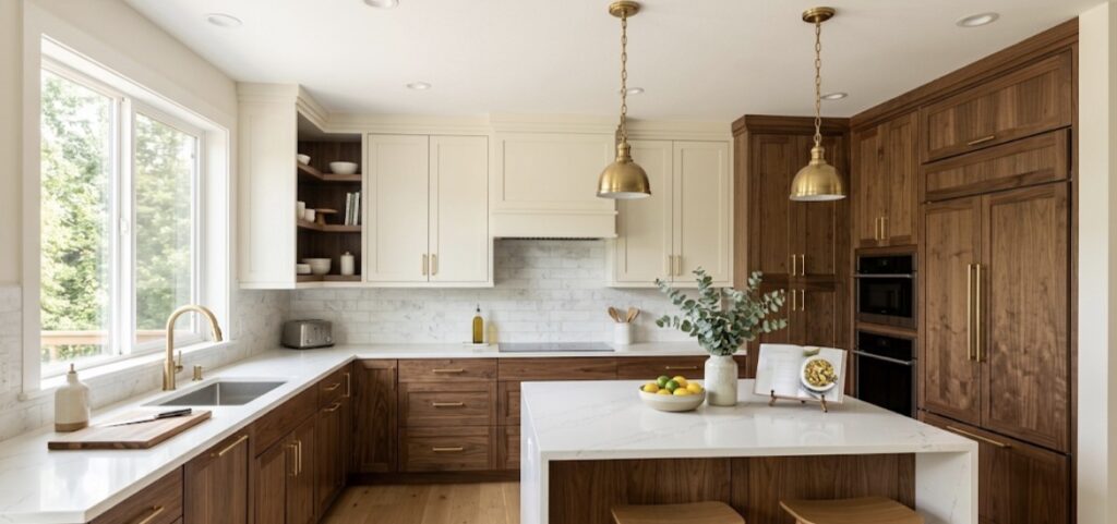 13 Cream and Walnut Kitchen Decor Ideas That Make Family Meals Feel Special screenshot