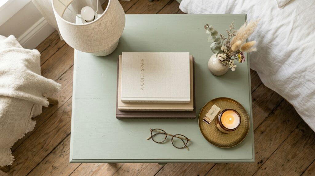 bedroom nightstand styled with l… 202605211350