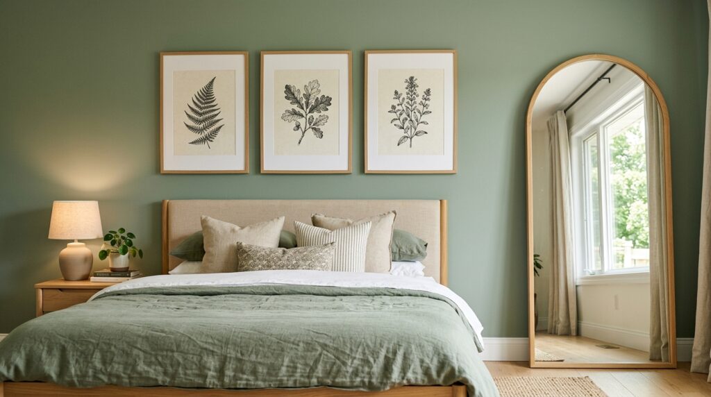 bedroom wall with botanical prints 202605211345