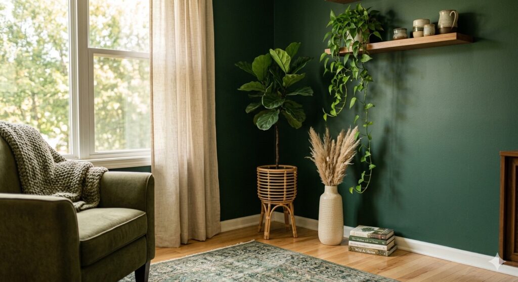 How to Style a Forest Green Living Room img 1257