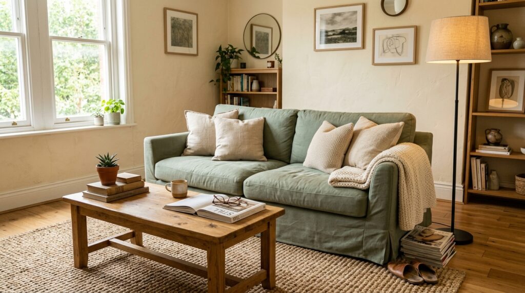 living room with sage green 202605210955