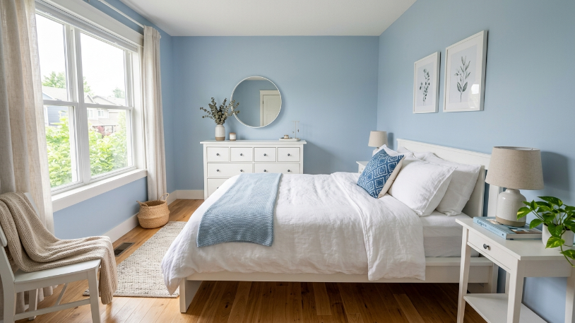13 Stunning Blue & White Bedroom Ideas You'll Love image