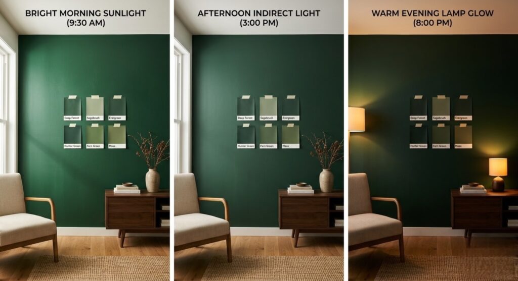 How to Style a Forest Green Living Room photo output
