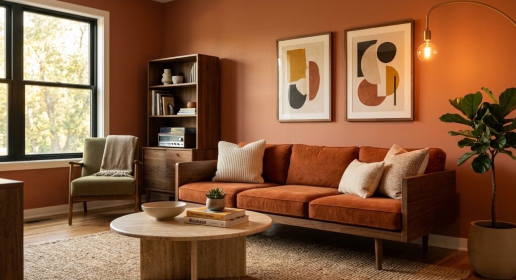 13 Mid-Century Modern Interior Ideas with Warm Tones photo output
