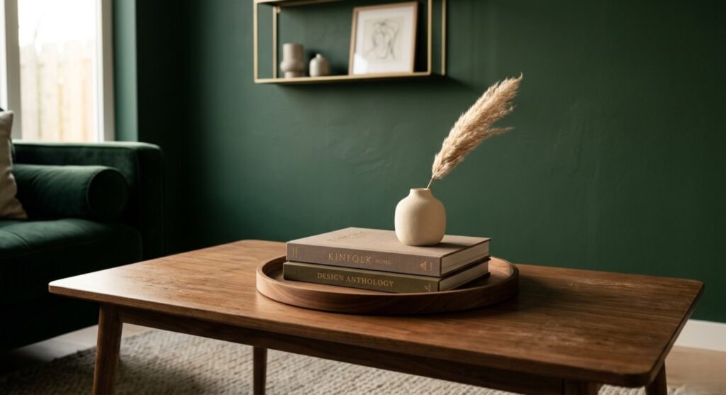 How to Style a Forest Green Living Room photo output